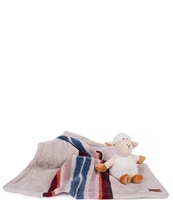 Pendleton Serape Rosewood Berber Pet Throw & Lamb Squeaky Plush Toy Gift Set