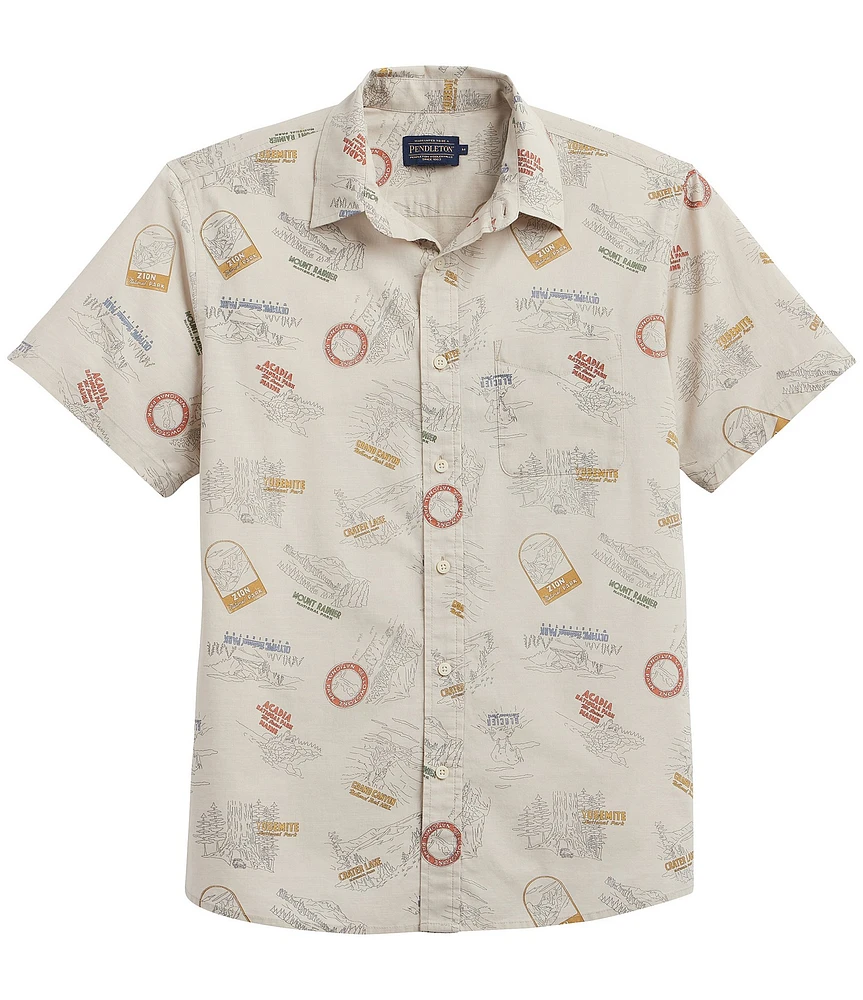 Pendleton Shoreline Parks Print Short Sleeve Woven Shirt