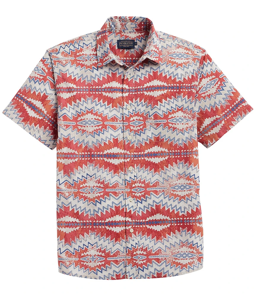 Pendleton Shoreline Sunset Print Short Sleeve Woven Shirt