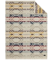 Pendleton White Sands Southwestern Geometric Pattern Fringed Throw Blanket