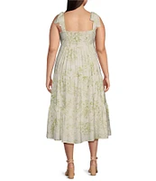 Perch By Blu Pepper Plus Fruit Blossom Floral Tiered Midi Dress