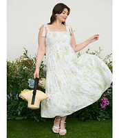 Perch By Blu Pepper Plus Fruit Blossom Floral Tiered Midi Dress