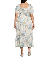 Perch By Blu Pepper Plus Puff Short Sleeve Maxi Dress