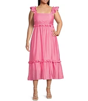Perch by Blu Pepper Plus Ruffle Empire Waist Midi Dress