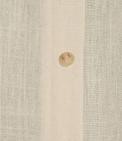 Perch By Blu Pepper Plus Short Sleeve Back Button Woven Linen Blend Top