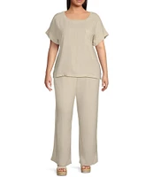 Perch by Blu Pepper Plus Wide Leg Linen Pants