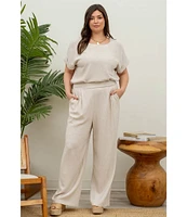 Perch by Blu Pepper Plus Wide Leg Linen Pants