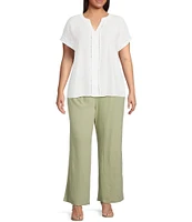 Perch by Blu Pepper Plus Wide Leg Linen Pants