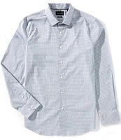 Perry Ellis Big & Tall Geo Print Stretch Long Sleeve Woven Shirt