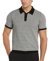 Perry Ellis Big & Tall Geo Short Sleeve Polo Sweater