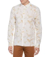 Perry Ellis Big & Tall Painted Floral Print Long Sleeve Woven Shirt