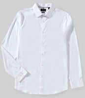 Perry Ellis Big & Tall Slim Fit Stretch End-On-End Long Sleeve Woven Shirt