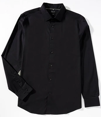 Perry Ellis Big & Tall Slim Fit Stretch End-On-End Long Sleeve Woven Shirt