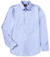 Perry Ellis Big & Tall Slim Fit Stretch End-On-End Long Sleeve Woven Shirt