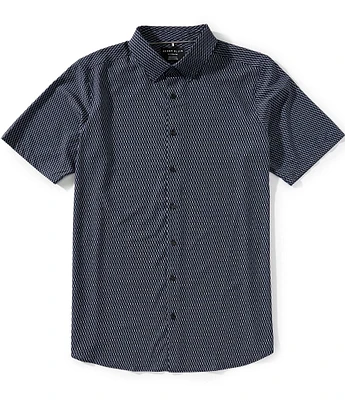 Perry Ellis Big & Tall Slim Fit Stretch Geo Print Short Sleeve Woven Shirt