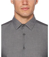 Perry Ellis Big & Tall Solid Dobby Water-Repellent Long-Sleeve Woven Shirt