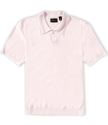 Perry Ellis Big & Tall Tipping Short Sleeve Johnny Collar Polo Shirt