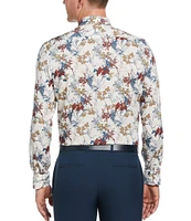 Perry Ellis Botanical Print Long Sleeve Woven Shirt