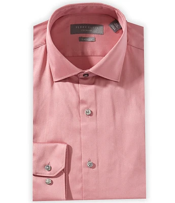 Perry Ellis Classic Fit Spread Collar Premium Luxe Sateen Dress Shirt