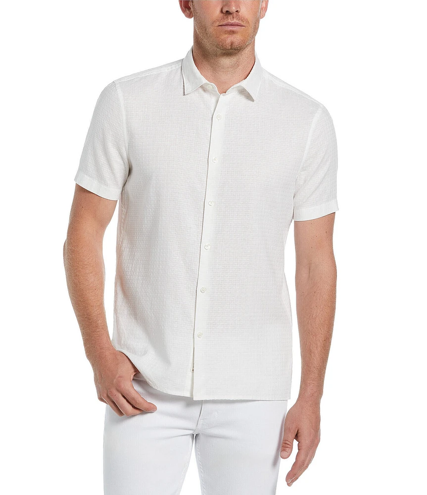 Perry Ellis Diamond Dobby Short Sleeve Woven Shirt