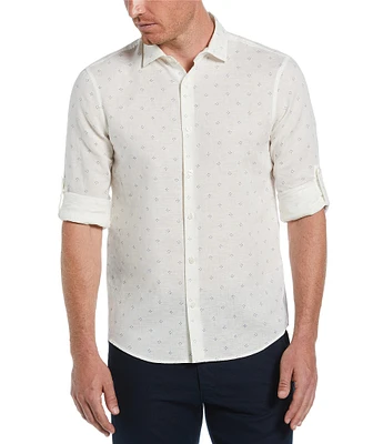 Perry Ellis Diamond Geo Print Long Sleeve Woven Shirt