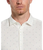 Perry Ellis Diamond Geo Print Long Sleeve Woven Shirt