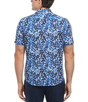 Perry Ellis Floral Poplin Short Sleeve Woven Shirt