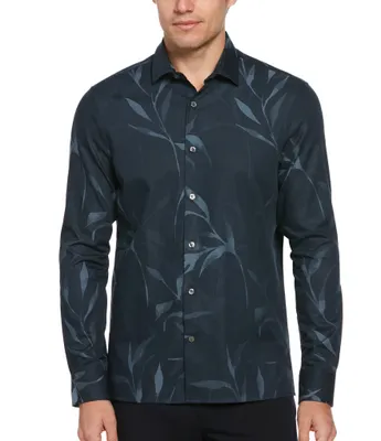 Perry Ellis Floral Print Long Sleeve Woven Shirt