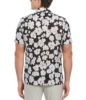 Perry Ellis Floral Print Poplin Short Sleeve Woven Shirt