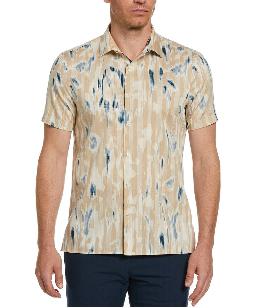 Perry Ellis Floral Print Short Sleeve Woven Shirt