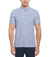 Perry Ellis Geo Block Print Short Sleeve Woven Shirt