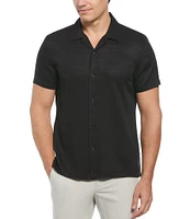 Perry Ellis Jacquard Short Sleeve Woven Camp Shirt