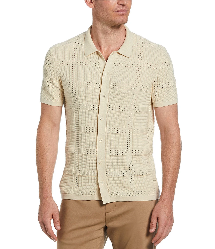 Perry Ellis Knit Short Sleeve Sweater Shirt