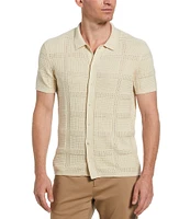 Perry Ellis Knit Short Sleeve Sweater Shirt