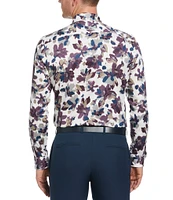 Perry Ellis Large Floral Print Long Sleeve Woven Shirt