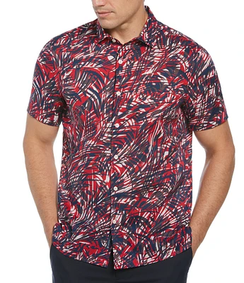 Perry Ellis Leaf Print Short Sleeve Woven Shirt