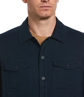 Perry Ellis Linen-Blend Shirt Jacket