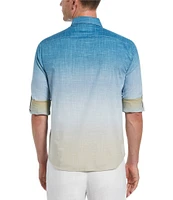 Perry Ellis Ombre Slub Long Sleeve Woven Shirt