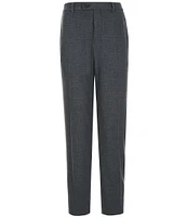 Perry Ellis Premium Tailored Flat Front Birdseye Pin-Dotted Dress Pants