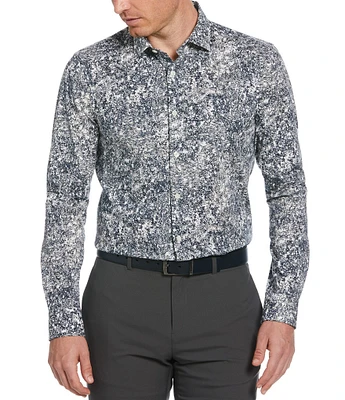 Perry Ellis Printed Long Sleeve Woven Shirt