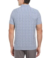 Perry Ellis Slim-Fit Line Pattern Short Sleeve Woven Shirt