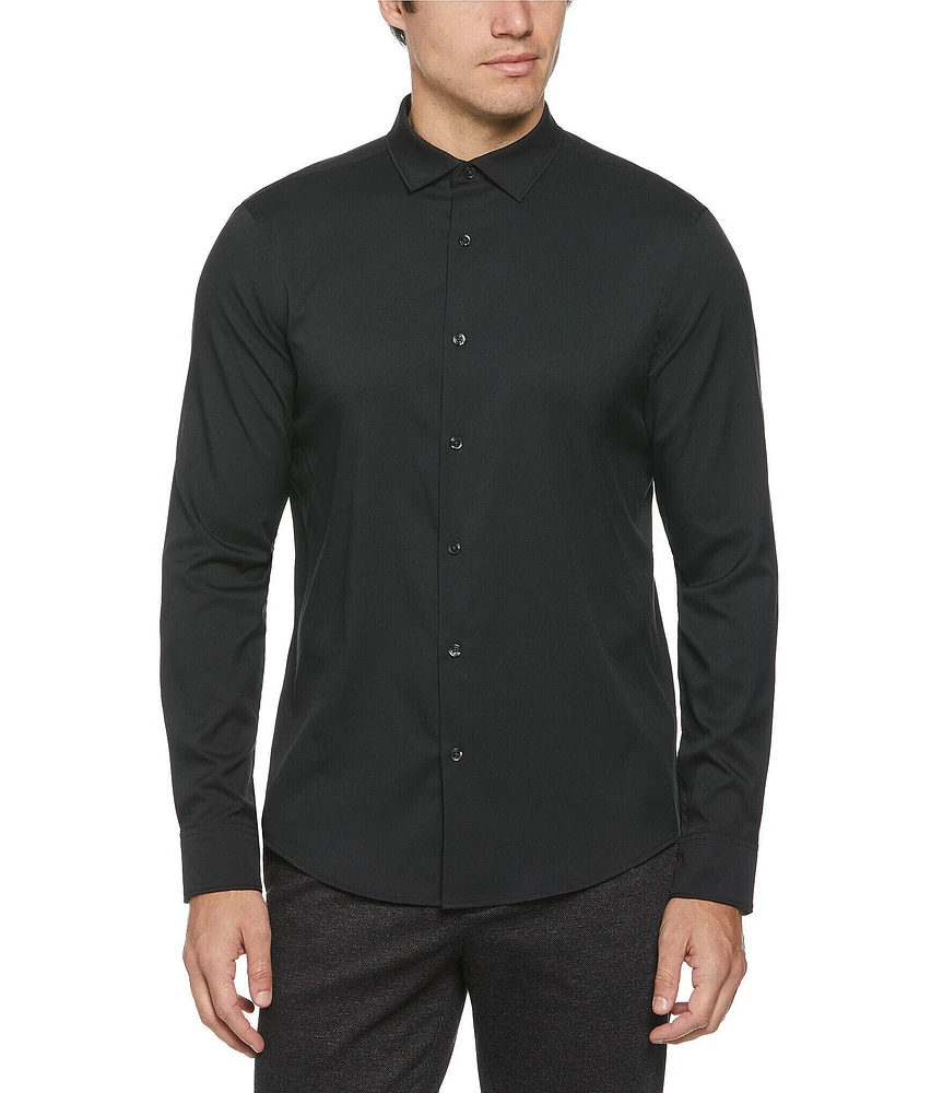 Perry Ellis Slim-Fit Performance Stretch Solid Long Sleeve Woven Shirt