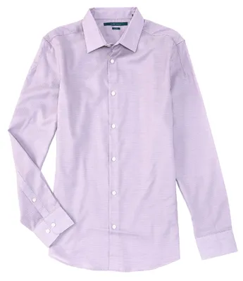 Perry Ellis Slim-Fit Solid Dobby Wrinkle-Resistant Water-Repellent Long-Sleeve Woven Shirt