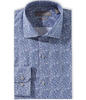 Perry Ellis Slim Fit Spread Collar Floral Print Dress Shirt