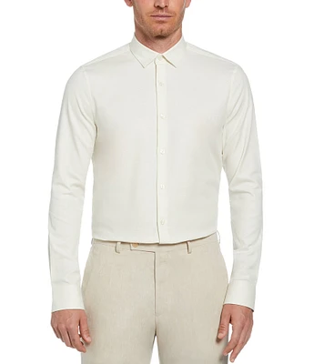 Perry Ellis Solid Dobby Long Sleeve Woven Shirt