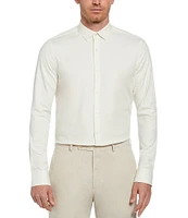 Perry Ellis Solid Dobby Long Sleeve Woven Shirt