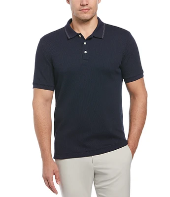 Perry Ellis Textured Short Sleeve Polo Shirt