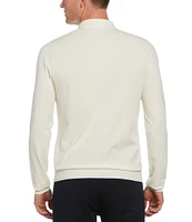 Perry Ellis Tonal Pattern Tech Long Sleeve Polo Shirt