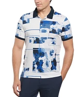 Perry Ellis Watercolor Print Short Sleeve Polo Shirt