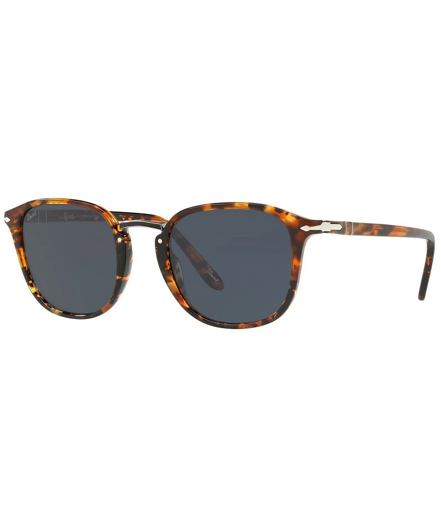 Persol Unisex PO3186S Brown Tortoise 53mm Round Sunglasses